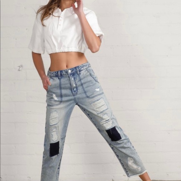 Slouch Vintage Patched Work Jeans - Picture 2 of 6